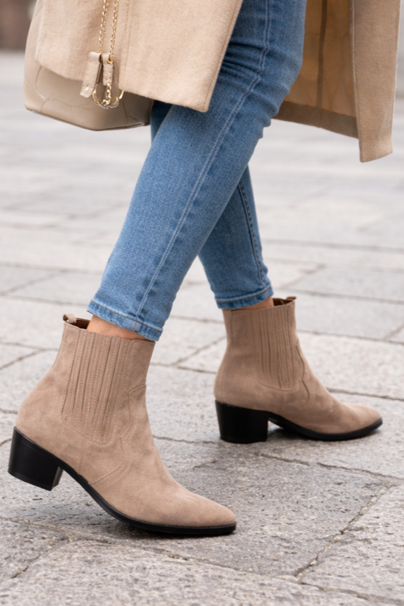 BOTAS DE ANTE COLOR TOPO